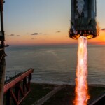 SpaceX's Super Heavy booster lands during SpaceX Starship's fifth flight test, in Boca Chica, Texas, U.S., October 13, 2024. (Courtesy: @SpaceX via X)