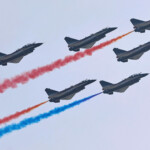 J-10 fighter jets of the Chinese People's Liberation Army (PLA) Air Force's Bayi aerobatic team perform at the China International Aviation and Aerospace Exhibition, or Airshow China, in Zhuhai, Guangdong province, China November 12, 2024. REUTERS/Tingshu Wang