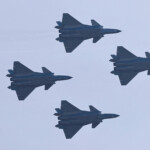J-20 fighter jets perform at the China International Aviation and Aerospace Exhibition, or Airshow China, in Zhuhai, Guangdong province, China November 12, 2024. REUTERS/Tingshu Wang