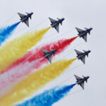Aircraft of the Chinese People's Liberation Army (PLA) Air Force's Bayi aerobatic team perform at the China International Aviation and Aerospace Exhibition, or Airshow China, in Zhuhai, Guangdong province, China November 14, 2024. REUTERS/Tingshu Wang