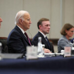 U.S. President Joe Biden, U.S. Secretary of State Antony Blinken and U.S. National Security Adviser Jake Sullivan listen during a bilateral meeting with China's President Xi Jinping on the sidelines of the APEC Summit in Lima, Peru, November 16, 2024. REUTERS/Leah Millis