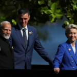 Indian Prime Minister Narendra Modi, Spain's Prime Minister Pedro Sanchez and European Commission President Ursula von der Leyen join for a group photo at the G20 summit in Rio de Janeiro, Brazil, November 18, 2024. REUTERS/Pilar Olivares