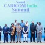 PM Narendra Modi joins CARICOM leaders for a group photo in celebration of the 2nd India-CARICOM Summit. (Courtesy: @MEAIndia via X)
