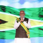 Guyana President Mohamed Irfaan Ali conferred PM Narendra Modi with the highest national award of Guyana ‘The Order of Excellence’. (Courtesy: @MEAIndia via X)