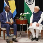 PM Narendra Modi met PM Philip J Pierre of St. Lucia on the margins of the 2nd India-CARICOM Summit. (Courtesy: @MEAIndia via X)
