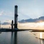 Starship moved to the pad at Starbase in advance of the sixth flight test, November 13. (Courtesy: @SpaceX via X)
