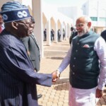 PM Narendra Modi was received by Nigerian President Bola Ahmed Tinubu at the Presidential palace in Abuja, ahead of their bilateral discussions. (Courtesy: @MEAIndia via X)