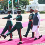 PM Narendra Modi was accorded a ceremonial welcome in Abuja, Nigeria. (Courtesy: @PMOIndia via X)