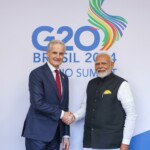 PM Narendra Modi met his Norwegian counterpart PM Jonas Gahr Støre on the sidelines of G20 Summit in Rio. (Courtesy: @MEAIndia via X)