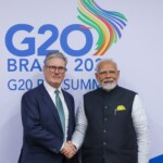 PM Narendra Modi met UK PM Keir Starmer on the sidelines of the G20 Summit in Rio. (Courtesy: @MEAIndia via X)