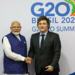 PM Narendra Modi met President Javier Milei of Argentina, on the margins of G20 Summit. (Courtesy: @MEAIndia via X)