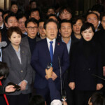 South Korea's main opposition Democratic Party leader Lee Jae-myung speak to media after South Korea's parliament passed a motion requiring the martial law declared by President Yoon Suk Yeol to be lifted in Seoul, South Korea, December 4, 2024. Yonhap via REUTERS