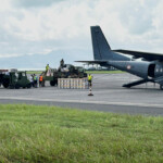 A French military plane delivers relief supplies at the Dzaoudzi–Pamandzi International Airport, in the aftermath of Cyclone Chido, in Pamandzi, Mayotte, France, December 15, 2024. REUTERS/Chafion Madi