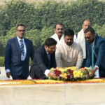 Sri Lankan President Anura Kumara Dissanayake paid his respects to Mahatma Gandhi at Rajghat. (Courtesy: @MEAIndia via X)