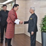 Jigme Khesar Namgyel Wangchuck, King of Bhutan, arrives in New Delhi. He was welcomed by EAM S Jaishankar. (Courtesy: @MEAIndia via X)