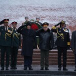 Defence Minister Rajnath Singh laid a wreath at the Tomb of the Unknown Soldier in Moscow. (Courtesy: MoD Russia via Telegram)