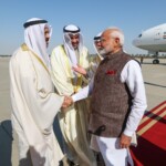 PM Narendra Modi arrived in Kuwait to a ceremonial welcome. He was Sheikh Fahad Yousef Saud Al-Sabah First Deputy PM, Minister of Defence & Interior and several other Ministers & dignitaries at the airport. (Courtesy: @MEAIndia via X)