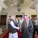 PM Narendra Modi arrived in Kuwait to a ceremonial welcome. He was Sheikh Fahad Yousef Saud Al-Sabah First Deputy PM, Minister of Defence & Interior and several other Ministers & dignitaries at the airport. (Courtesy: @MEAIndia via X)