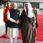 PM Narendra Modi arrived at the Bayan Palace in Kuwait to a ceremonial welcome and Guard of Honour. He was received by PM Sheikh Ahmed Abdullah Al-Ahmed Al-Sabah. (Courtesy: @MEAIndia via X)