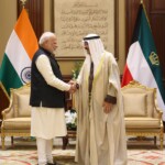 PM Narendra Modi met Sheikh Meshal Al-Ahmad Al-Jaber Al-Sabah, Amir of Kuwait at the Bayan Palace. (Courtesy: @MEAIndia via X)