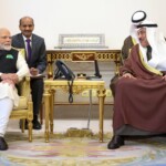 PM Narendra Modi met Sheikh Sabah Khaled Al-Hamad Al-Sabah, Crown Prince of Kuwait at the Bayan Palace in Kuwait. (Courtesy: @MEAIndia via X)