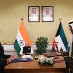 PM Narendra Modi and Sheikh Ahmed Abdullah Al-Ahmed Al-Sabah, PM of Kuwait held productive meeting at the Bayan Palace, Kuwait. (Courtesy: @MEAIndia via X)