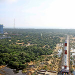 Launch vehicleintegrated and moved to the First Launch Pad, for further integration of satellites and launch preparations. (Courtesy: ISRO)
