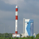 Launch vehicle integrated and moved to the First Launch Pad, for further integration of satellites and launch preparations. (Courtesy: ISRO)