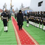 Defence Minister Rajnath Singh was accorded the ceremonial Guard of Honour