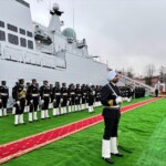 Defence Minister Rajnath Singh attended the commissioning ceremony of INS Tushil at the Yantar Shipyard in Kaliningrad, Russia