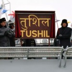 Defence Minister Rajnath Singh attended the commissioning ceremony of INS Tushil at the Yantar Shipyard in Kaliningrad, Russia