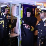 Defence Minister Rajnath Singh and Chief of the Naval Staff Admiral Dinesh K Tripathi attend the commissioning ceremony of INS Tushil at the Yantar Shipyard in Kaliningrad, Russia