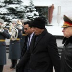 Defence Minister Rajnath Singh laid a wreath at the Tomb of the Unknown Soldier in Moscow. (Courtesy: MoD Russia via Telegram)