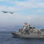 Turkish navy ships and air force planes take part in the Blue Homeland-Mavi Vatan 2025 military exercise in the Aegean, off the shores of Turkey's coastal town of Marmaris January 9, 2025. REUTERS/Kenan Gurbuz