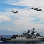 Turkish navy ships and air force planes take part in the Blue Homeland-Mavi Vatan 2025 military exercise in the Aegean, off the shores of Turkey's coastal town of Marmaris January 9, 2025. REUTERS/Kenan Gurbuz