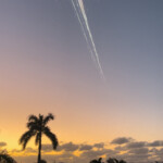 Orange balls of light fly across the sky as debris from a SpaceX rocket launched in Texas is spotted over Turks and Caicos Islands, January 16, 2025 in this screen grab obtained from social media video. Marcus Haworth@marcusahaworth/via REUTERS