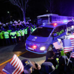 A motorcade believed to be carrying South Korea's impeached President Yoon Suk Yeo arrives at the Seoul Detention Center in Uiwang, South Korea, January 18, 2025. REUTERS/Kim Soo-hyeon