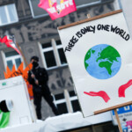 Climate activists and anti-WEF protesters attend a demonstration ahead of the opening of the World Economic Forum, in Davos, Switzerland January 19, 2025. REUTERS/Yves Herman