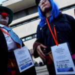 Climate activists and anti-WEF protesters attend a demonstration ahead of the opening of the World Economic Forum, in Davos, Switzerland January 19, 2025. REUTERS/Yves Herman