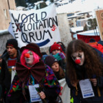 Climate activists and anti-WEF protesters attend a demonstration ahead of the opening of the World Economic Forum, in Davos, Switzerland January 19, 2025. REUTERS/Yves Herman