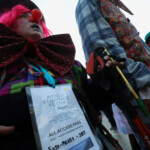 Climate activists and anti-WEF protesters attend a demonstration ahead of the opening of the World Economic Forum, in Davos, Switzerland January 19, 2025. REUTERS/Yves Herman