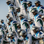 India's Border Security Force (BSF) "Daredevils" motorcycle riders perform during a rehearsal for the upcoming Republic Day parade in New Delhi, India, January 20, 2025. REUTERS/Adnan Abidi