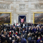 People attend the presidential inauguration of Donald Trump in the Rotunda of the U.S. Capitol in Washington, U.S. January 20, 2025. REUTERS/Fabrizio Bensch/Pool