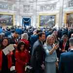 Attendees take their seats before the inauguration of Donald Trump as the 47th president of the United States takes place inside the Capitol Rotunda of the U.S. Capitol building in Washington, D.C., Monday, January 20, 2025. It is the 60th U.S. presidential inauguration and the second non-consecutive inauguration of Trump as U.S. president. Kenny Holston/Pool via REUTERS