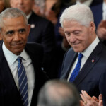 Former U.S. President Barack Obama, former President Bill Clinton and former Secretary of State Hillary Clinton arrive before the 60th Presidential Inauguration in the Rotunda of the U.S. Capitol in Washington, Monday, Jan. 20, 2025. Julia Demaree Nikhinson/Pool via REUTERS