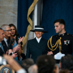 Melania Trump arrives for the inauguration of Donald Trump as the 47th president of the United States takes place inside the Capitol Rotunda of the U.S. Capitol building in Washington, D.C., Monday, January 20, 2025. Kenny Holston/Pool via REUTERS