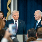 U.S. President-elect Donald J. Trump and President Joe Biden attend the inauguration of Donald Trump as the 47th president of the United States takes place inside the Capitol Rotunda of the U.S. Capitol building in Washington, D.C., Monday, January 20, 2025. Kenny Holston/Pool via REUTERS