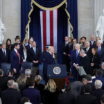 U.S. President Donald Trump takes oath on the day of his Presidential Inauguration at the Rotunda of the U.S. Capitol in Washington, U.S. January 20, 2025. REUTERS/Fabrizio Bensch/Pool