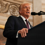 WASHINGTON, DC - JANUARY 20: U.S. President Donald Trump speaks during inauguration ceremonies in the Rotunda of the U.S. Capitol on January 20, 2025 in Washington, DC. Donald Trump takes office for his second term as the 47th president of the United States. Chip Somodevilla/Pool via REUTERS