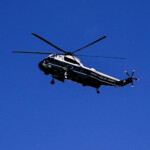 A helicopter carrying former U.S. President Joe Biden flies over the White House, on inauguration day of Donald Trump's second presidential term in Washington, U.S. January 20, 2025. REUTERS/Nathan Howard